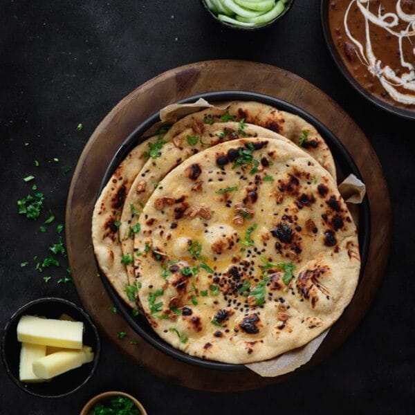 Garlic Naan Recipe (Without Yeast) - Cubes N Juliennes
